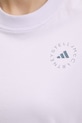 adidas by Stella McCartney t-shirt treningowy damski z bawełną JZ0689 fioletowy