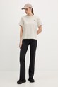 adidas by Stella McCartney t-shirt treningowy damski z bawełną JZ0691 beżowy SS26