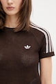 adidas Originals T-shirt ażurowy damski brązowy KC6480