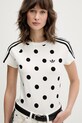 adidas Originals T-shirt damski bawełniany z elastanem beżowy KV1193