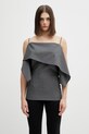 MM6 Maison Margiela top z dodatkiem wełny regular szary S52NC0358.M35733.860M