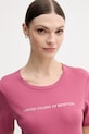 United Colors of Benetton t-shirt bawełniany różowy 3GA8E16A2