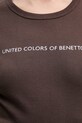 United Colors of Benetton t-shirt bawełniany 3GA8E16A2 brązowy