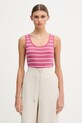 United Colors of Benetton top damski bawełniany różowy 339PDH018
