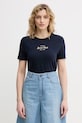 United Colors of Benetton t-shirt damski bawełniany z elastanem granatowy 3ECMD10C7