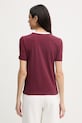 United Colors of Benetton dámske bavlnené tričko s elastanom 3ECMD10C7 burgundské SS26