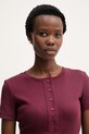 United Colors of Benetton t-shirt damski bawełniany z elastanem bordowy 3O4YD10CC