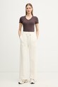 United Colors of Benetton Tričko dámské s bavlnou 3O4YD4028 hnědá SS26