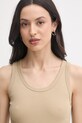 United Colors of Benetton top da donna in cotone con elastan beige 3O4YDH01B
