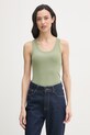 United Colors of Benetton top damski bawełniany z elastanem zielony 3O4YDH01B