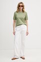 United Colors of Benetton t-shirt damski bawełniany 3T5BD10CA zielony SS26