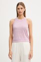 United Colors of Benetton top dámský lněný růžová 3TKEEH001