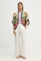 United Colors of Benetton top dámský lněný 3TKEEH001 růžová SS26
