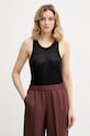 United Colors of Benetton top da donna in lino nero 3TKEEH001