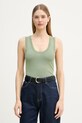 United Colors of Benetton top damski z wiskozą zielony 198XDH01I