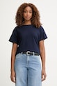 United Colors of Benetton t-shirt basic damski bawełniany granatowy 3096D10CP