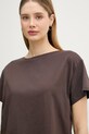 United Colors of Benetton T-shirt basic damski bawełniany brązowy 3096D10CP