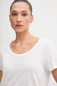 United Colors of Benetton T-shirt damski lniany biały 3TKED10D8