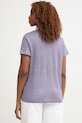 Odzież United Colors of Benetton T-shirt damski lniany 3TKED10D8 fioletowy