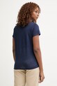 Odzież United Colors of Benetton T-shirt damski lniany 3TKED10D8 granatowy
