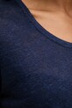 United Colors of Benetton T-shirt damski lniany 3TKED10D8 granatowy
