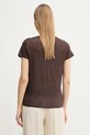 Odzież United Colors of Benetton T-shirt damski lniany 3TKED10D8 brązowy