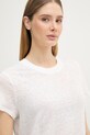 United Colors of Benetton t-shirt damski lniany biały 3TKEE1009