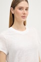 United Colors of Benetton t-shirt damski lniany biały 3TKEE1009