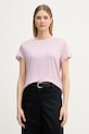 United Colors of Benetton t-shirt damski lniany różowy 3TKEE1009