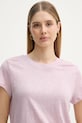United Colors of Benetton t-shirt damski lniany różowy 3TKEE1009
