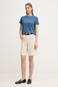 United Colors of Benetton t-shirt damski lniany 3TKEE1009 granatowy SS26