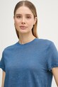 United Colors of Benetton t-shirt damski lniany granatowy 3TKEE1009