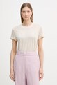 United Colors of Benetton t-shirt damski lniany beżowy 3TKEE1009