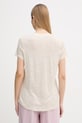 Odzież United Colors of Benetton t-shirt damski lniany 3TKEE1009 beżowy
