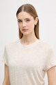United Colors of Benetton t-shirt damski lniany beżowy 3TKEE1009