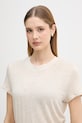 United Colors of Benetton t-shirt damski lniany beżowy 3TKEE1009