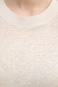 United Colors of Benetton t-shirt damski lniany 3TKEE1009 beżowy