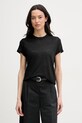United Colors of Benetton tričko dámské lněné černá 3TKEE1009