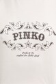 Pinko t-shirt damski bawełniany 106902.A3C2 beżowy