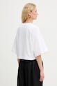 Odzież Pinko t-shirt damski bawełniany 106814.A3AM biały
