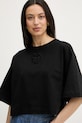 Pinko t-shirt damski bawełniany czarny 106814.A3AM