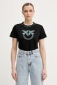 Pinko t-shirt damski bawełniany czarny 107094.A3C7