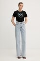 Pinko t-shirt damski bawełniany 107094.A3C7 czarny SS26