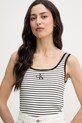 Calvin Klein Jeans top damski bawełniany z elastanem beżowy LV047F832G