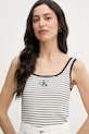 Calvin Klein Jeans top damski bawełniany z elastanem beżowy LV047F832G