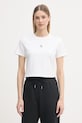 Calvin Klein Jeans t-shirt basic bawełniany z elastanem beżowy LV047AB213