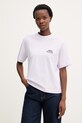 Calvin Klein Jeans t-shirt damski bawełniany fioletowy LV047F801G