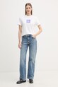 Calvin Klein Jeans tričko dámske bavlnené LV047F819G biela SS26