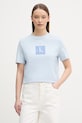 Calvin Klein Jeans T-shirt da donna in cotone blu LV047F819G