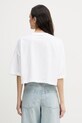 Oblačila Calvin Klein Jeans crop top ženski bombažen LV047F828G bela